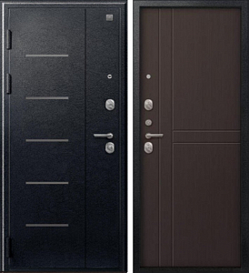 Товар Дверь V-06 Черный муар - Лиственница темная DIS007348